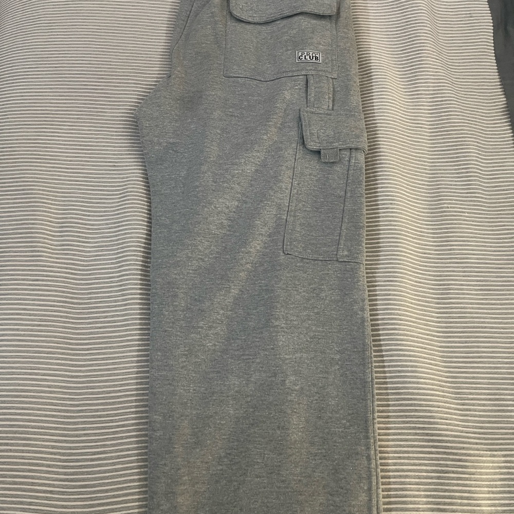 Gray Cargo Sweat Pants Pro Club